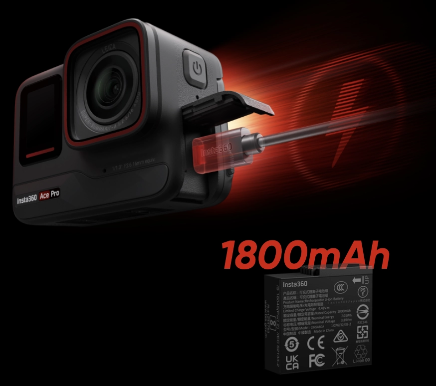 รีวิว Insta360 Ace Pro 2 กล้องแอคชั่นสายโหด รวม 8K, AI และโทนสี Leica ไว้ในตัวเดียว Dual Chip มี I-Log 8K30p ให้ใช้งาน 15 Insta360 AcePro 2 FAST CHARGING & LONG LIFE BATTERY