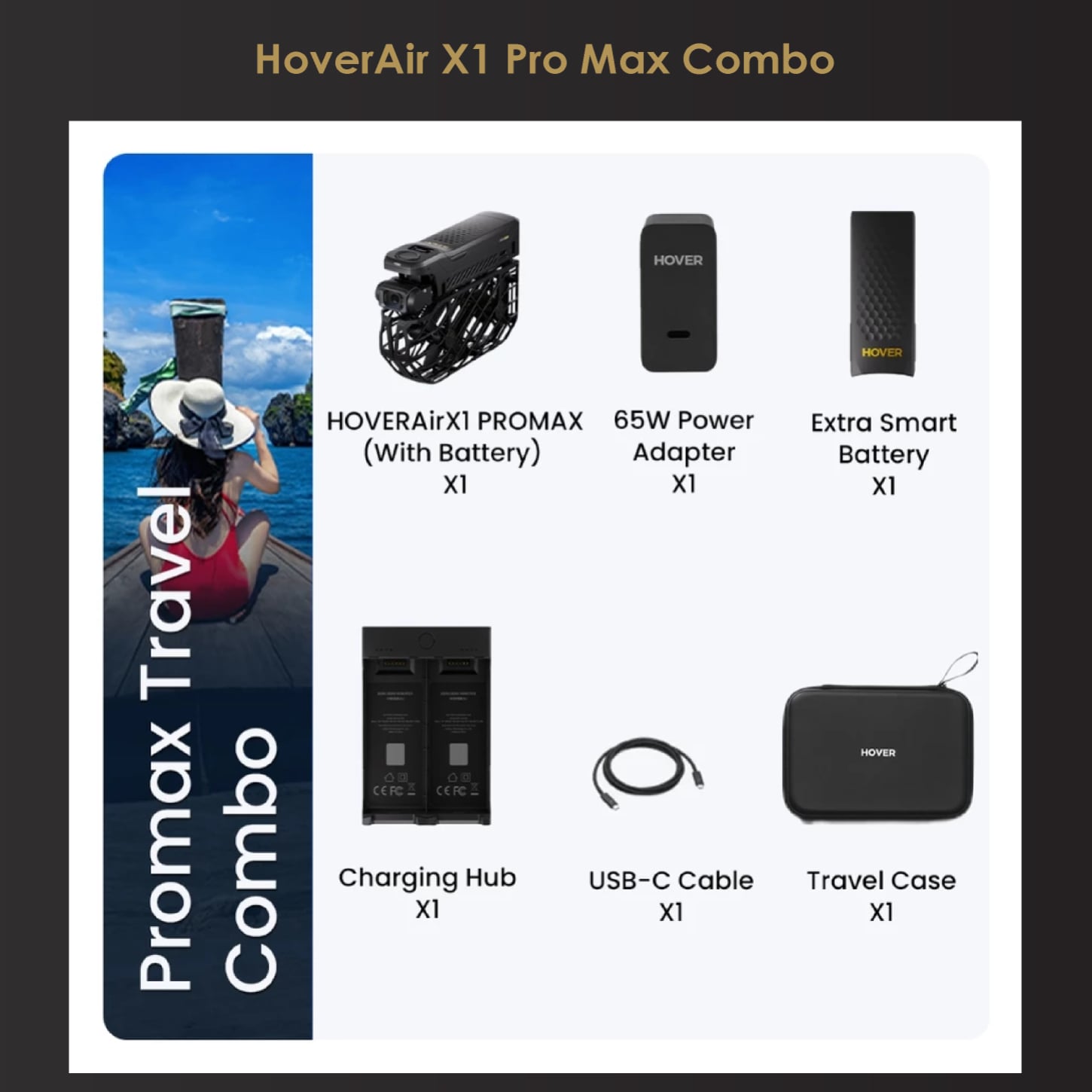 HoverAir X1 Pro Max Combo (ประกันศูนย์) 1 In The Box HOVER Air X1 Pro Max Combo