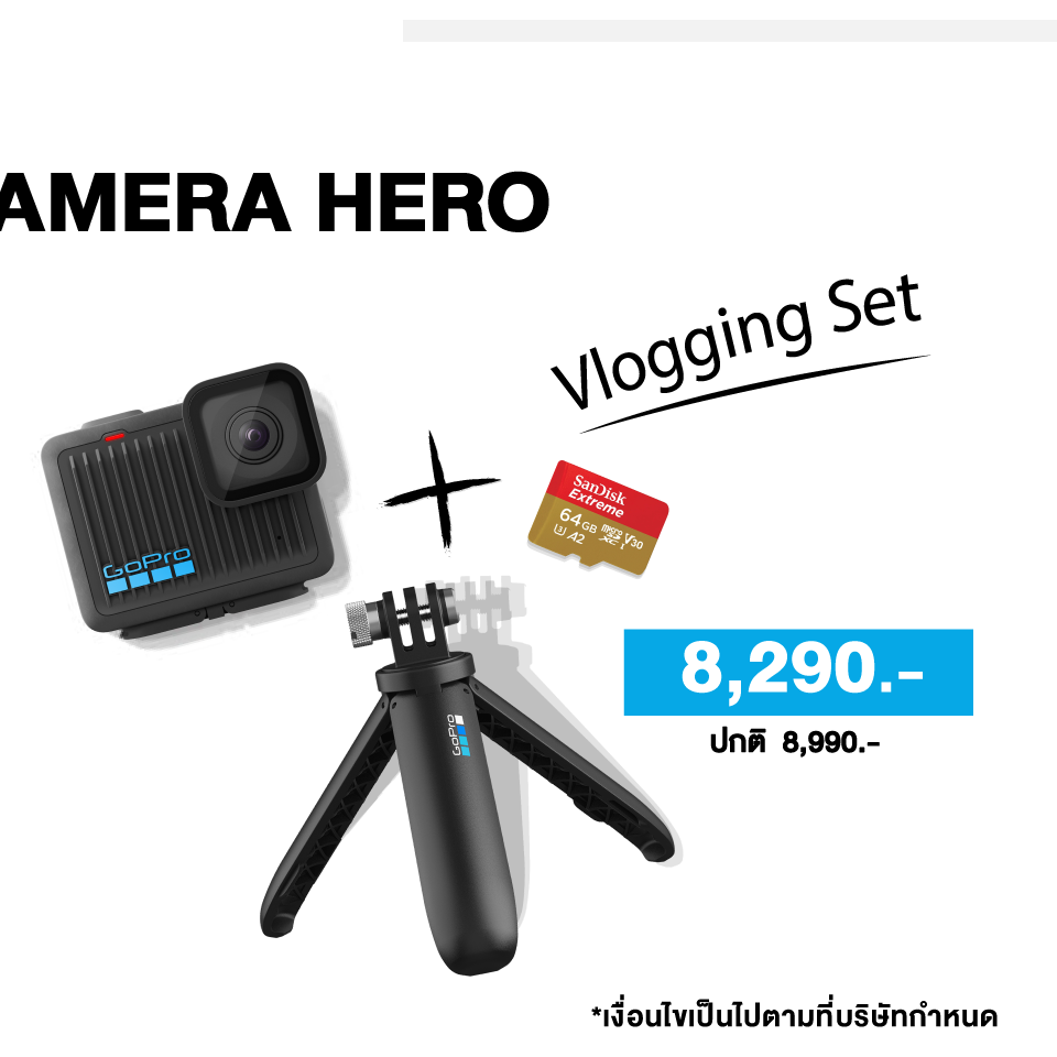 โปรโมชั่นกล้องลดราคา เลนส์ลดราคา อุปกรณ์ถ่ายภาพ ถ่ายวีดีโอ ครบวงจร (อัปเดตล่าสุดทุกเดือน) 30 GOPRO CAMERA HERO HERO 3 13 ธ.ค.67 1