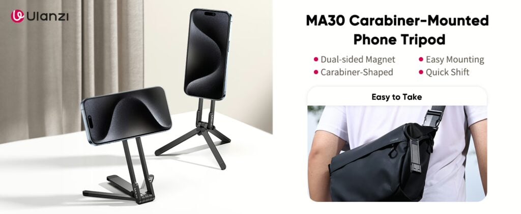 Ulanzi MA30 Carabiner Mounted Phone Tripod