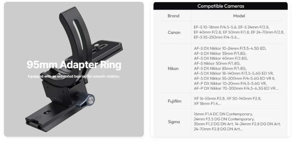 Ulanzi CA03 Horizontal-To-Vertical Adapter Ring 95mm