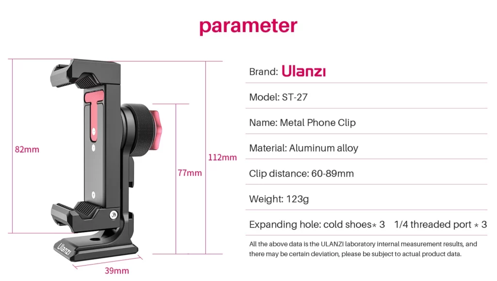 Ulanzi ST 27 Metal Phone Clip 9
