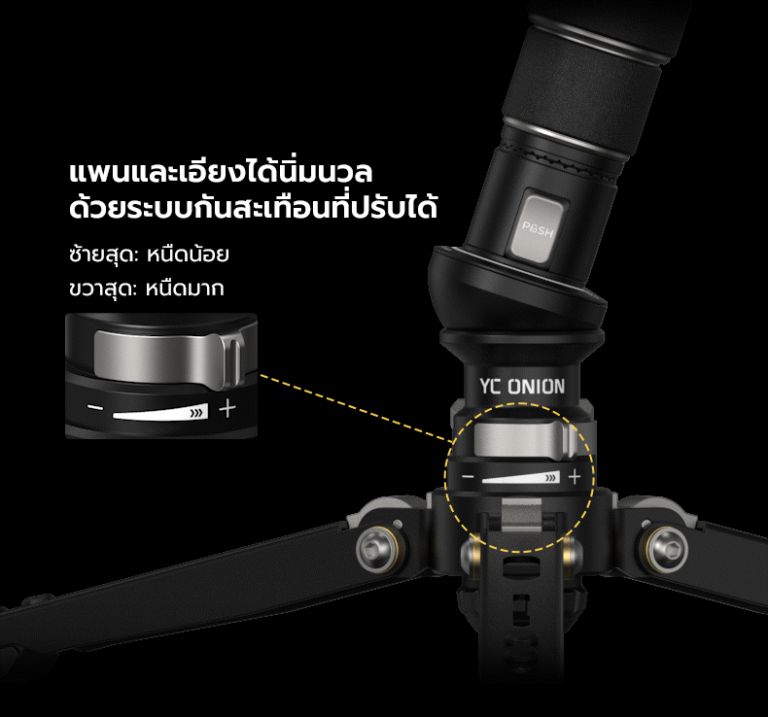 YC ONION PINETA Pro Carbon Fiber Monopod with Pedal Base and FH60 Fluid Head