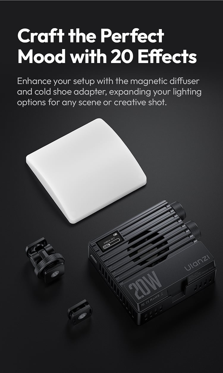 Ulanzi LE20 20W RGB Pocket Light 10