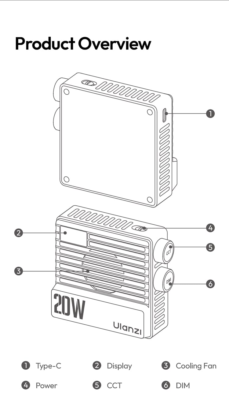 Ulanzi LE20 20W RGB Pocket Light 13