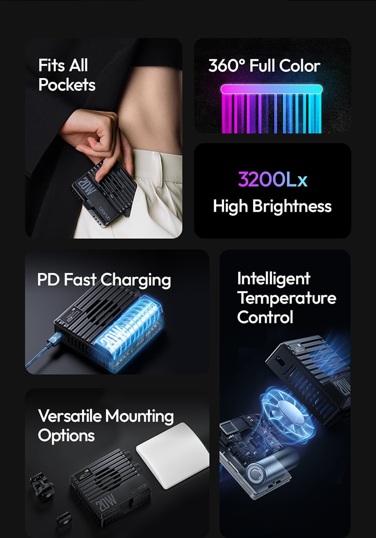 Ulanzi LE20 20W RGB Pocket Light 2