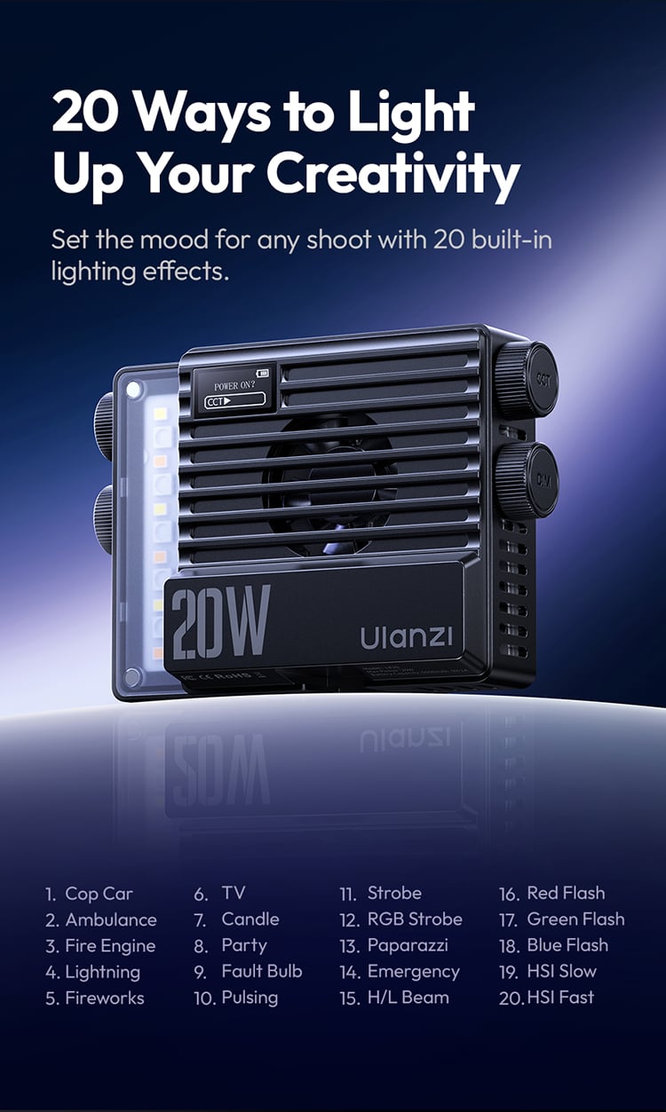 Ulanzi LE20 20W RGB Pocket Light 7
