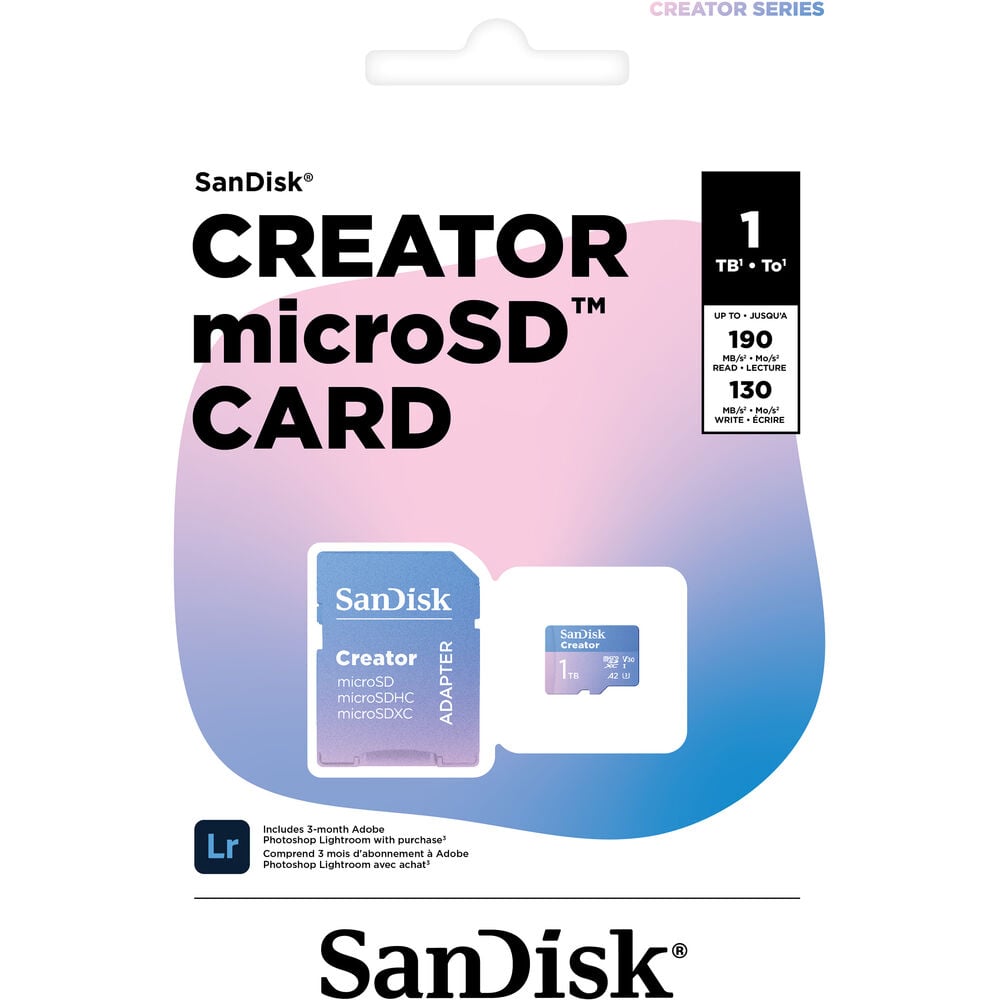 SanDisk Creator microSD A2 U3 V30 UHS-I Memory Card 128GB/256GB/512GB/1TB เมมโมรี่การ์ด (ประกันศูนย์) 26 SanDisk 1TB Creator Series UHS-I microSDXC Memory Card with SD Adapte