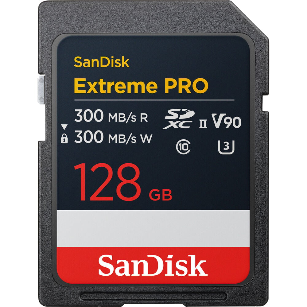 Sandisk Extreme Pro SDXC 128GB U3 V90 UHS-II (R300/W300) (SDSDXDM-128G-GN4IN) (ประกันศูนย์) 1 Sandisk Extreme Pro SDXC 128GB U3 V90 UHS-II (R300W300)