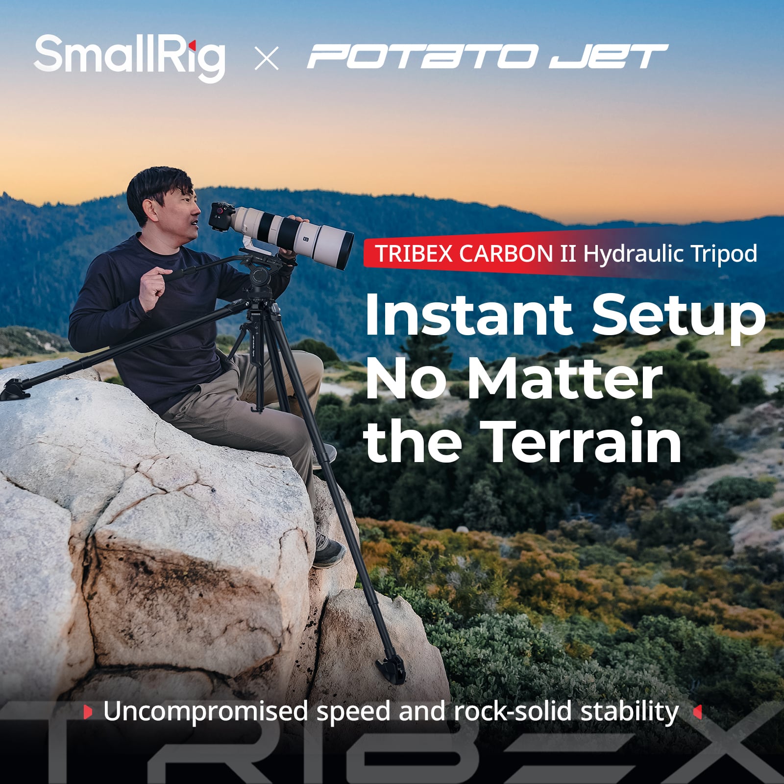 SmallRig x Potato Jet TRIBEX Carbon II Tripod with Fluid Head 