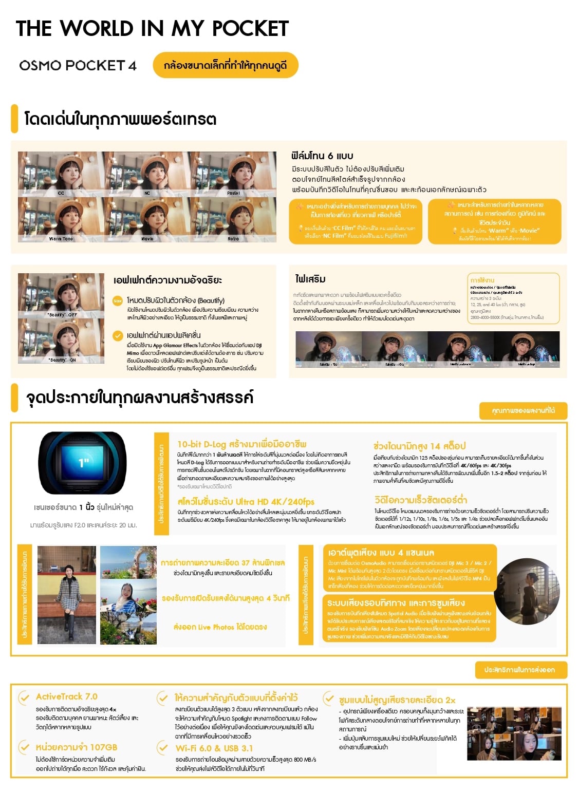 รีวิว DJI Osmo Pocket 4 กล้องจิ๋วสวยจบหลังกล้องแบบฉบับผู้หญิงบอกต่อ 23 DJI Osmo Pocket 4 One Page page 0001