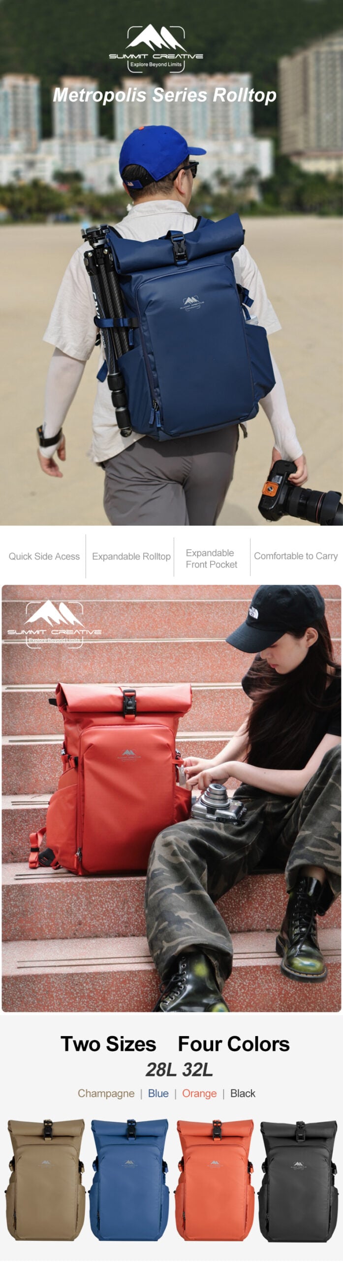 Summit Creative Metropolis 32L Rolltop Backpack (ประกันศูนย์) 24 Summit Creative Metropolis 28L-32L Rolltop Backpack