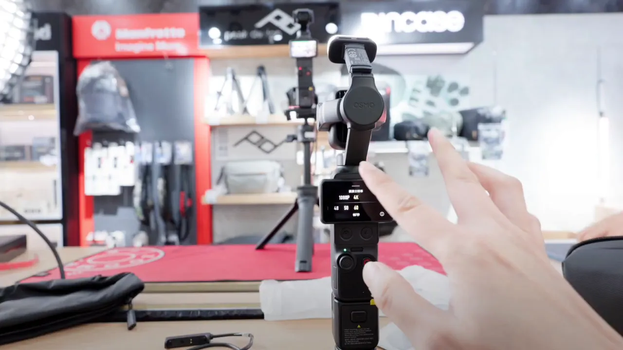 Dji Osmo Pocket 4P แกะกล่องชุด Creator Combo มีอะไรให้บ้าง? และน่าเล่นแค่ไหน? 11 หน้าจอกล้องแสดงเมนูตั้งค่าพร้อมข้อความ 4k 60fps แนวนอน