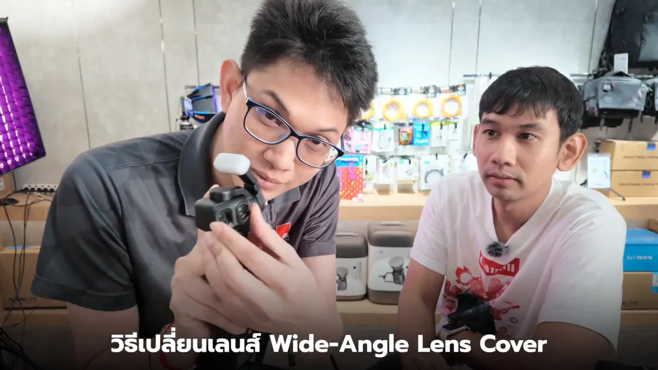 Dji Osmo Pocket 4P แกะกล่องชุด Creator Combo มีอะไรให้บ้าง? และน่าเล่นแค่ไหน? 13 มือกำลังถือหัวกล้องและสาธิตการถอดเปลี่ยนเลนส์เสริม