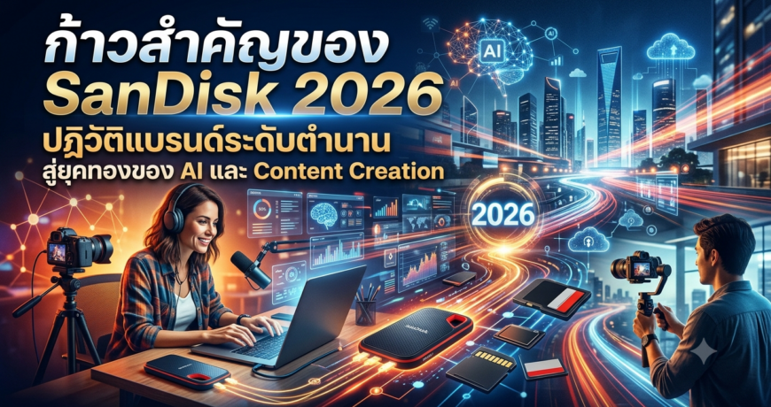 ก้าวสำคัญของ SanDisk 2026 ปฏิวัติแบรนด์ระดับตำนาน สู่ยุคทองของ AI และ Content Creation