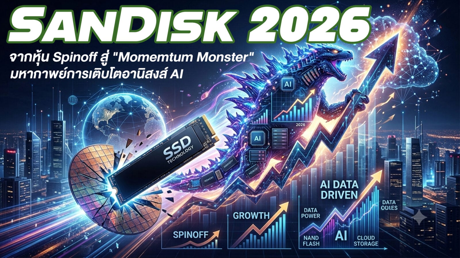 SanDisk 2026 : จากหุ้น Spinoff สู่ "Momemtum Monster" มหากาพย์การเติบโตอานิสงส์ AI 2 SanDisk 2026 - จากหุ้น Spinoff สู่ Momemtum Monster มหากาพย์การเติบโตอานิสงส์ AI