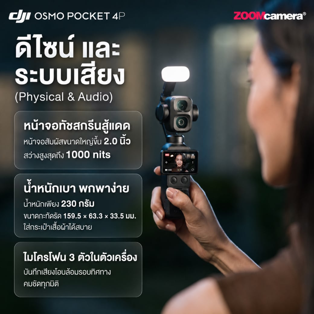 เจาะลึก DJI Osmo Pocket 4P รีวิวกล้องกิมบอลคู่ 17 สต็อป สเปกโปรตัวจบของครีเอเตอร์ยุค 2026 5 review dji osmo pocket 4p 2