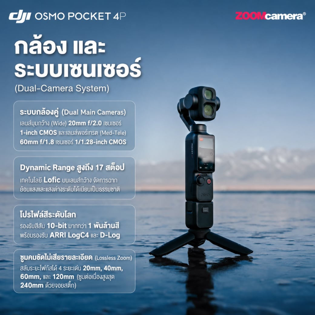 เจาะลึก DJI Osmo Pocket 4P รีวิวกล้องกิมบอลคู่ 17 สต็อป สเปกโปรตัวจบของครีเอเตอร์ยุค 2026 2 review dji osmo pocket 4p 6